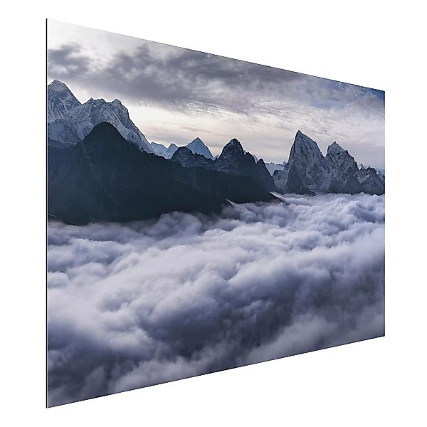 Alu-Dibond Bild Natur & Landschaft - Querformat 3:2 Wolkenmeer im Himalaya günstig online kaufen