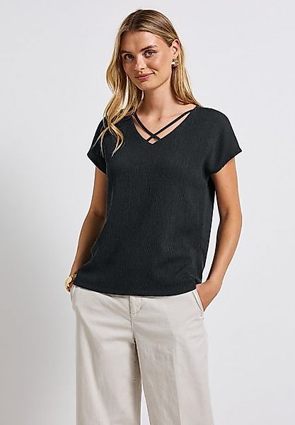 STREET ONE T-Shirt mit dekorativen Bändchen günstig online kaufen