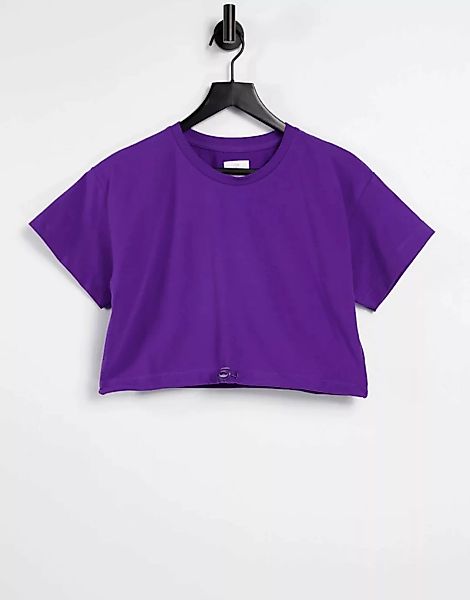 Chelsea Peers – Kurzärmliges Lounge-T-Shirt aus Sweatshirtstoff mit Kordelz günstig online kaufen