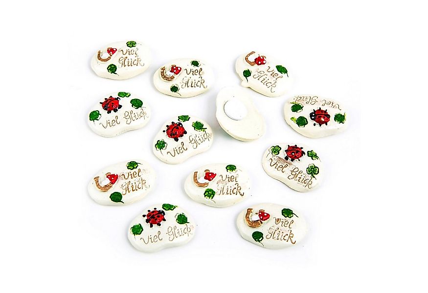 Logbuch-Verlag Dekofigur 12 kleine Glückssteine mit Text "Viel Glück" 3 cm günstig online kaufen