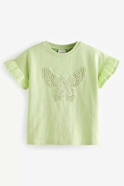 Next T-Shirt T-Shirt mit gehäkelten Schmetterlingen (1-tlg) günstig online kaufen