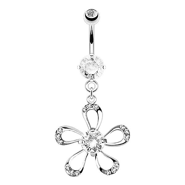 Taffstyle Bauchnabelpiercing Piercing Chirurgenstahl Kristall Blume, günstig online kaufen