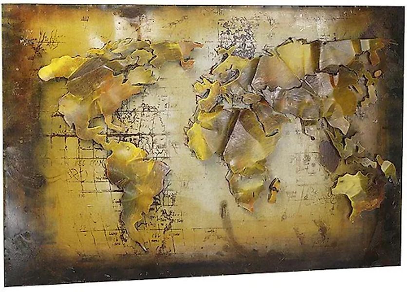 locker Metallbild "3D WELTKARTE", Weltkarte günstig online kaufen