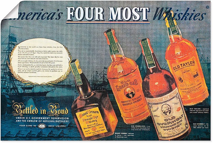 Artland Wandbild "Amerikanischer Whiskey, 1938", Ausstellungsplakate, (1 St günstig online kaufen