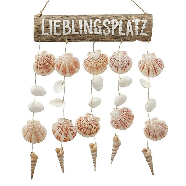 ReWu Wanddekoobjekt Lieblingsplatz Schild mit Muscheldekoration günstig online kaufen