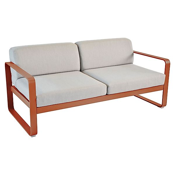 Bellevie Lounge-Sofa 2-Sitzer E2 Kandierte Orange 79 Flanellgrau günstig online kaufen