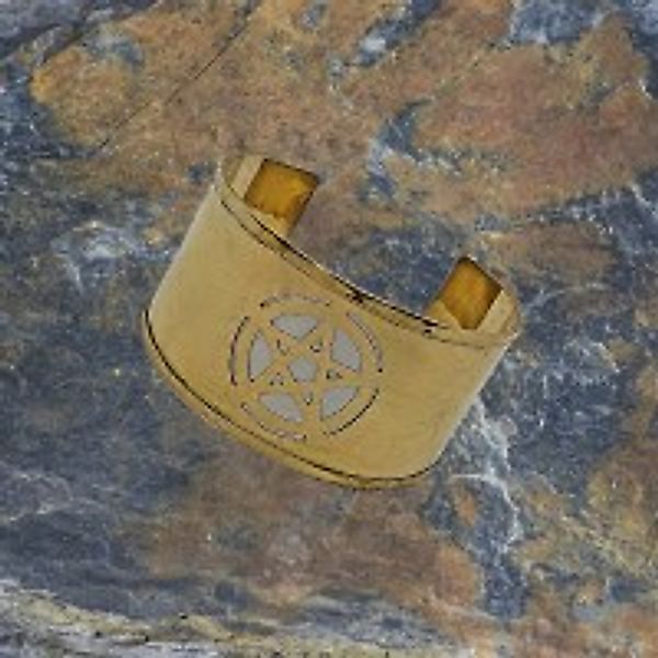 Armreif breit Pentagramm aus Messing günstig online kaufen