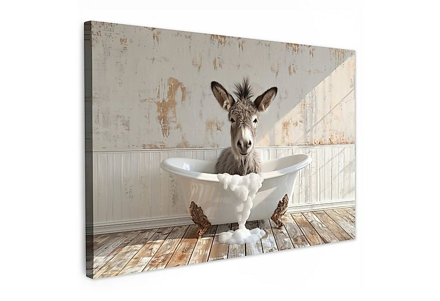 OneMillionCanvasses® Leinwandbild Esel - Tiere - Badewanne - Schaumstoff, F günstig online kaufen
