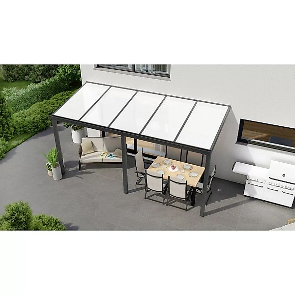 Terrassenüberdachung Professional 500 cm x 250 cm Anthrazit Struktur PC Opa günstig online kaufen