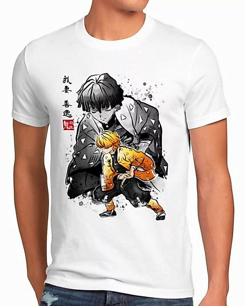 style3 T-Shirt Zenitsu Sumi-E demon slayer anime japan manga cosplay günstig online kaufen