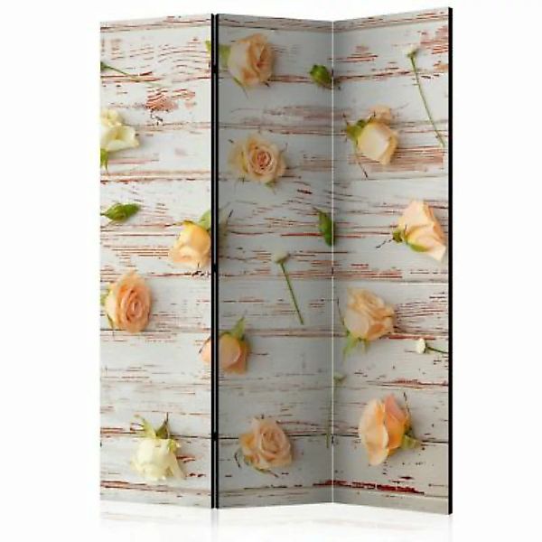 artgeist Paravent Wood & Roses [Room Dividers] mehrfarbig Gr. 135 x 172 günstig online kaufen