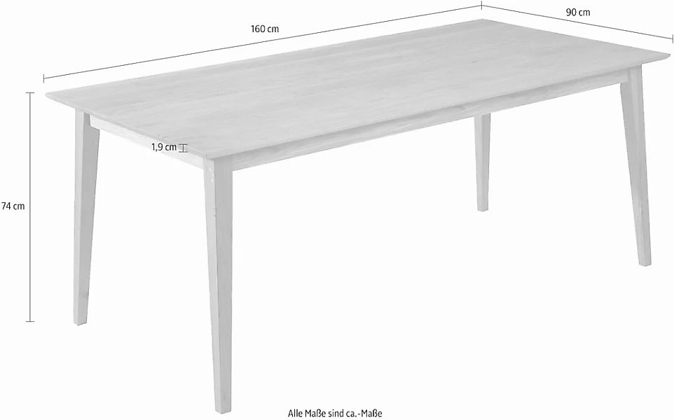 massivline&more Esstisch "Filippa" Gestell aus Massivholz günstig online kaufen