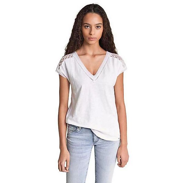 Salsa Jeans Top With Lace Kurzärmeliges T-shirt S Beige günstig online kaufen