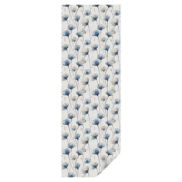 Tulup Fensterfolie Blaue Blumen Fensterfolie Sichtschutz 50x146 cm Weiß Fen günstig online kaufen