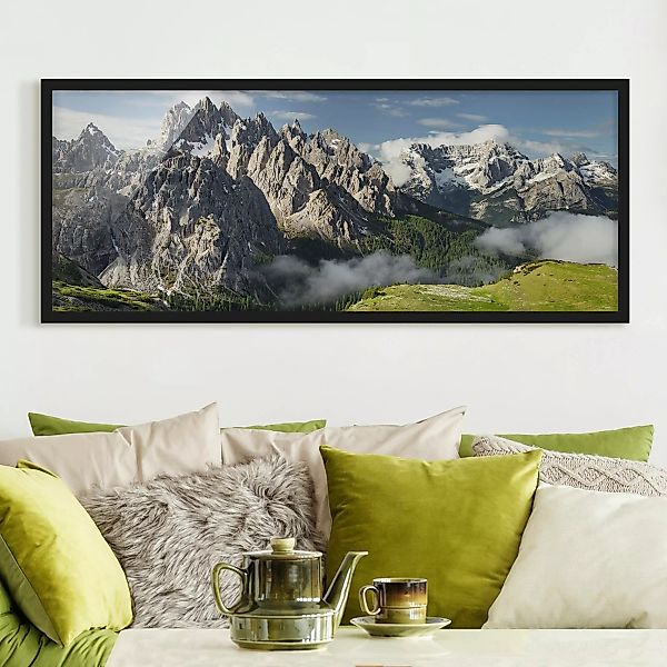 Bild mit Rahmen Natur & Landschaft - Panorama Cadini di Misurina in Italien günstig online kaufen