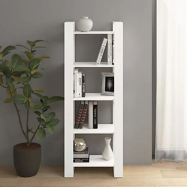 Vidaxl Bücherregal/raumteiler Weiß 60x35x160 Cm Massivholz günstig online kaufen