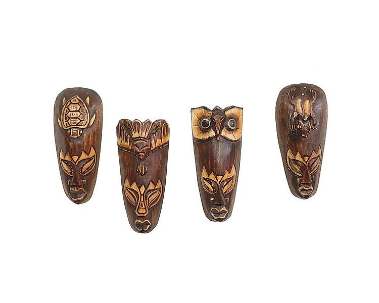 Oriental Galerie Dekofigur 4er Set Wandmasken Afrika Ethno Masken 20 cm (1 günstig online kaufen