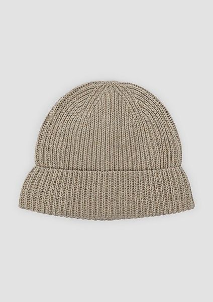 s.Oliver Strickmütze Mütze Gestrickte Baumwoll-Beanie mit Umschlag günstig online kaufen