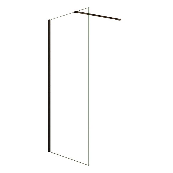 AICA Walk In Schwarzrahmen Duschwand B.50cm x H.200cm mit Stabilisator 8mm günstig online kaufen