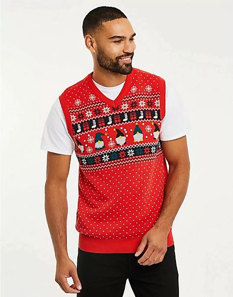 Threadbare Weihnachtspullover THB Xmas Knitted Vest Montana günstig online kaufen