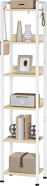 Woltu Standregal, mit 6 Ebenen, 4 Haken, Küchenregal Lagerregal günstig online kaufen