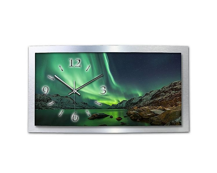 Kreative Feder Funkwanduhr 3D Designer-Wanduhr „Polarlicht“ aus gebürstetem günstig online kaufen
