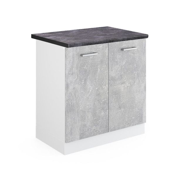 Vicco Spülenunterschrank R-Line, Beton/Weiß, 80 cm, günstig online kaufen