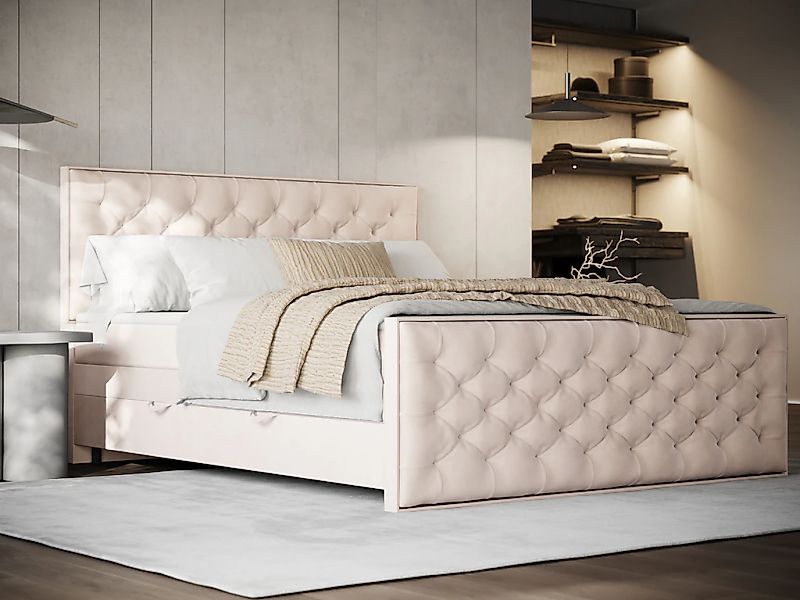 FORTE Boxspringbett "Lanciano Max inkl. zwei Bettkästen und Kaltschaum Topp günstig online kaufen
