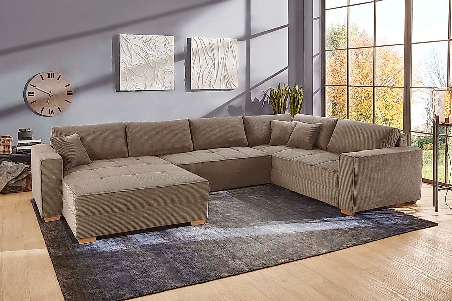 Jockenhöfer Gruppe Wohnlandschaft »Brixen U-Form« Bettfunktion, Bettkasten, günstig online kaufen