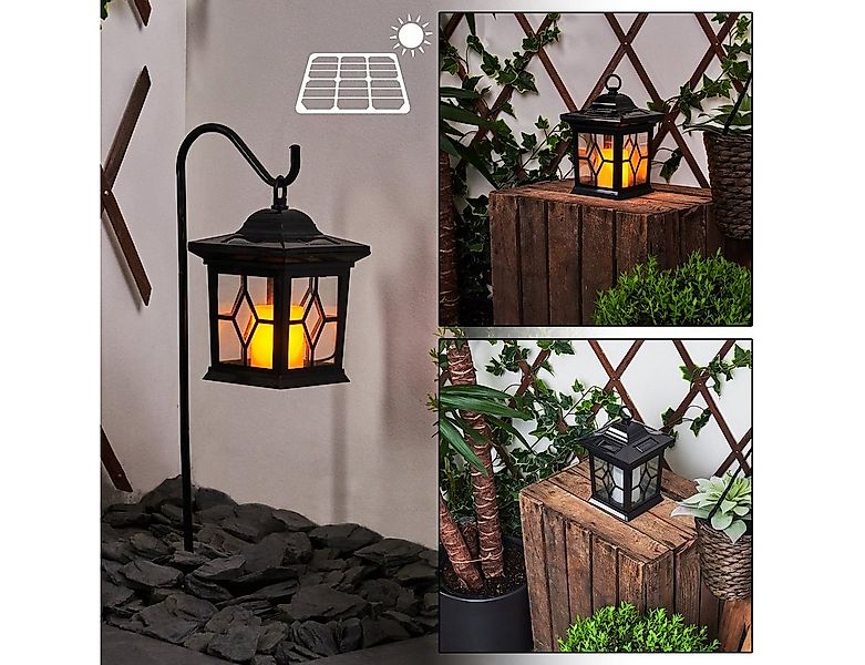 hofstein LED Solarleuchte Garten Terrassen Lampen LED schwarz Solar Aussen günstig online kaufen