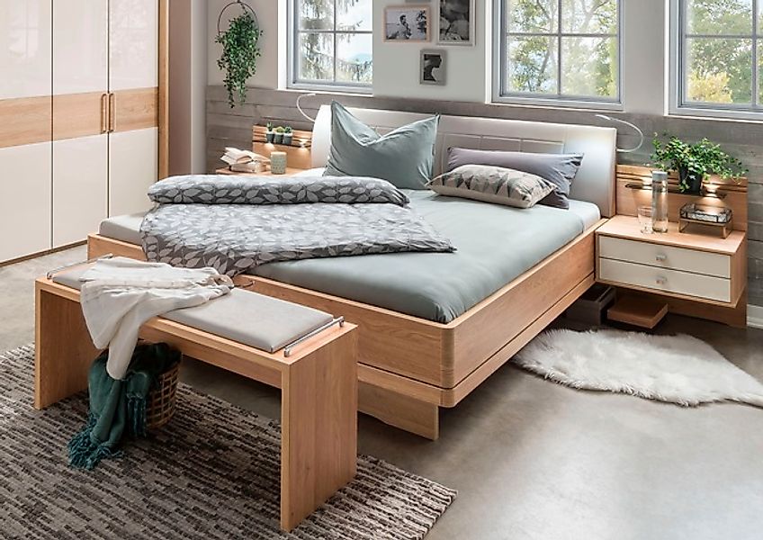 WIEMANN Bett »Kiruna, Bettgestell, Bettrahmen, Eiche Nachbildung, Polsterko günstig online kaufen