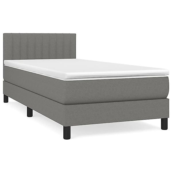 vidaXL Boxspringbett mit Matratze Dunkelgrau 80x200 cm Stoff1396595 günstig online kaufen
