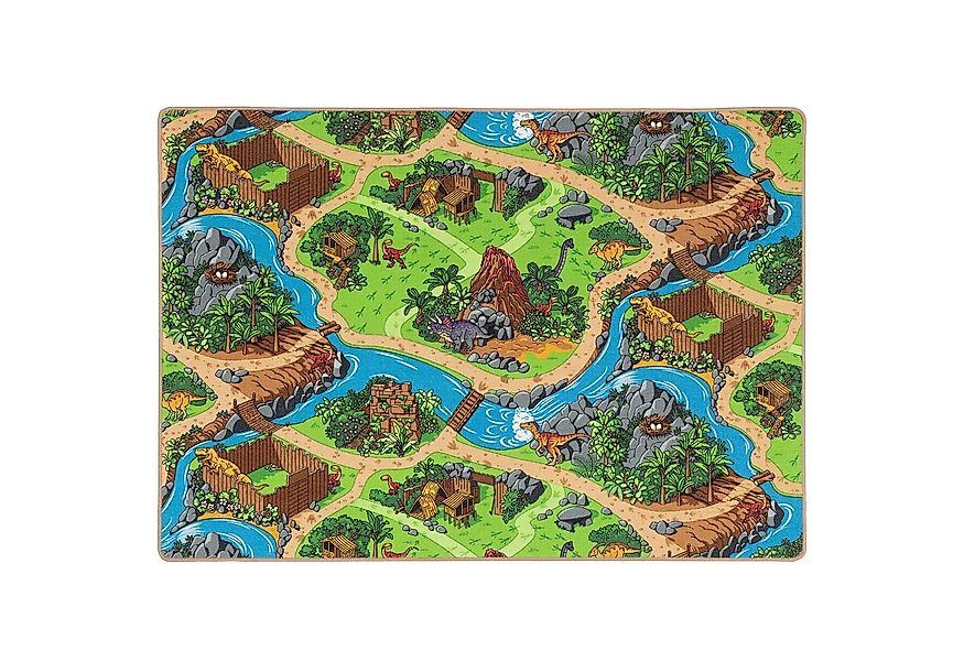 Snapstyle Kinderteppich Kinder Spiel Straßen Teppich Dino Welt, Rechteckig, günstig online kaufen