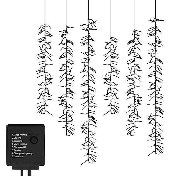 ECD Germany LED Lichterkette Lichtervorhang mit 480 LEDs Warmweiß mit 8 Mod günstig online kaufen