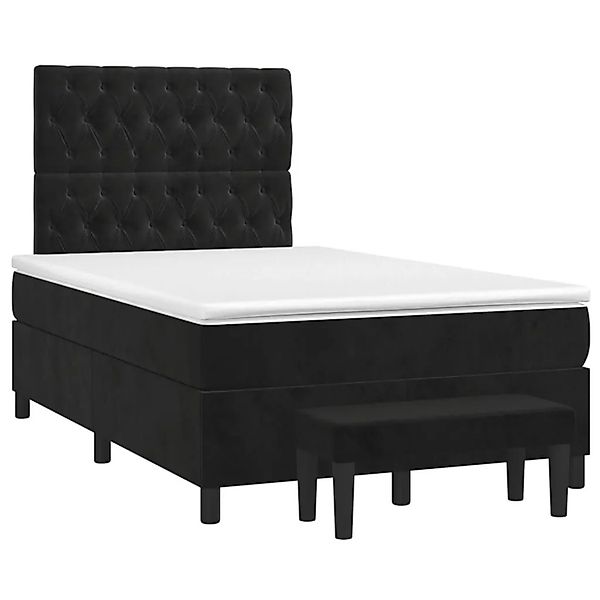 vidaXL Boxspringbett mit Matratze Schwarz 120x200 cm Samt 3138015 günstig online kaufen