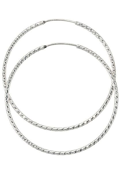 JOBO Paar Creolen, rund 925 Silber diamantiert günstig online kaufen