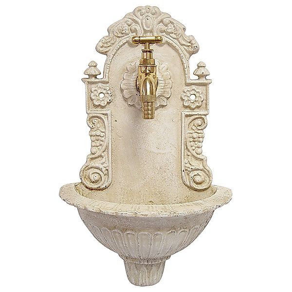 Kleiner Wandbrunnen Nostalgie Waschbecken Antik-Stil Gusseisen Weiß günstig online kaufen