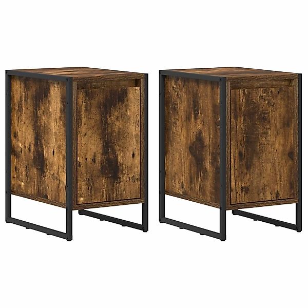vidaXL Nachttisch 2 Stk Raucharbe 39,5 x 30 x 50 cm Holzwerkstoff 886647 günstig online kaufen