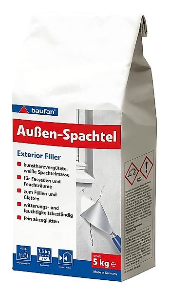 baufan® Spachtelmasse Außen-Spachtel 1kg kunstharzvergütete weiß günstig online kaufen