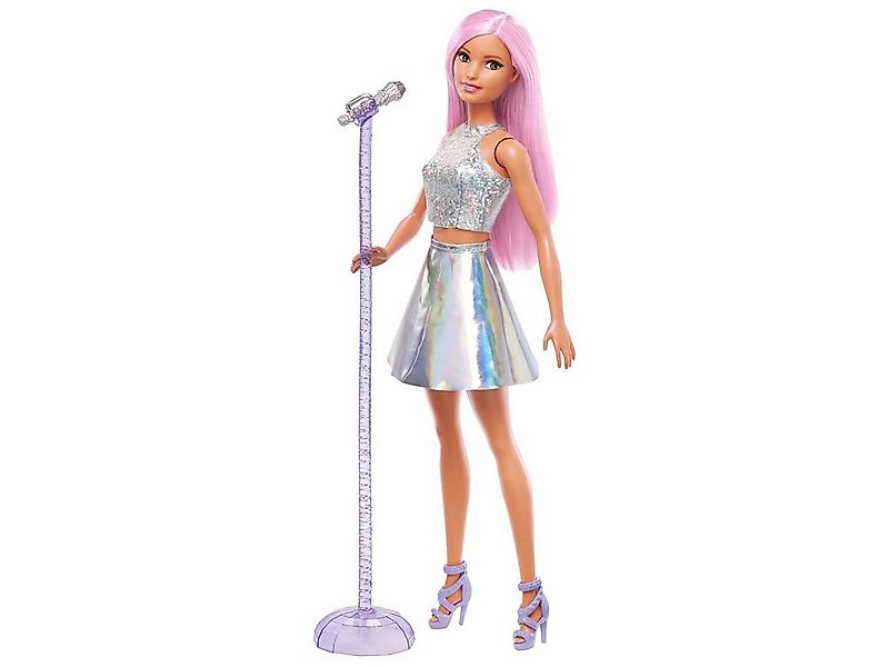 Mattel® Anziehpuppe Barbie Pop-Star-Puppe mit rosa Haaren - Sängerin mit Mi günstig online kaufen