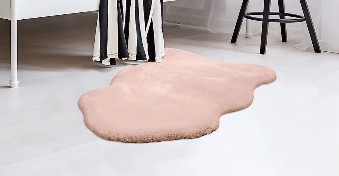 Padiro Fellteppich "Rabbit Light Sheepskin 825" fellförmig 23 mm Höhe weich günstig online kaufen