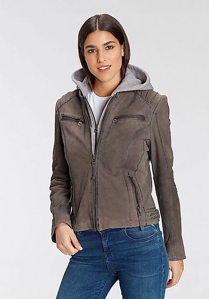 Mauritius Lederjacke NOLAH Two-in-One Style - mit abnehmbarer Jersey-Kapuze günstig online kaufen