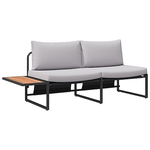 vidaXL Loungesofa 2-Sitzer Garten-Sofa mit hellgrauen Kissen, 1 Teile günstig online kaufen
