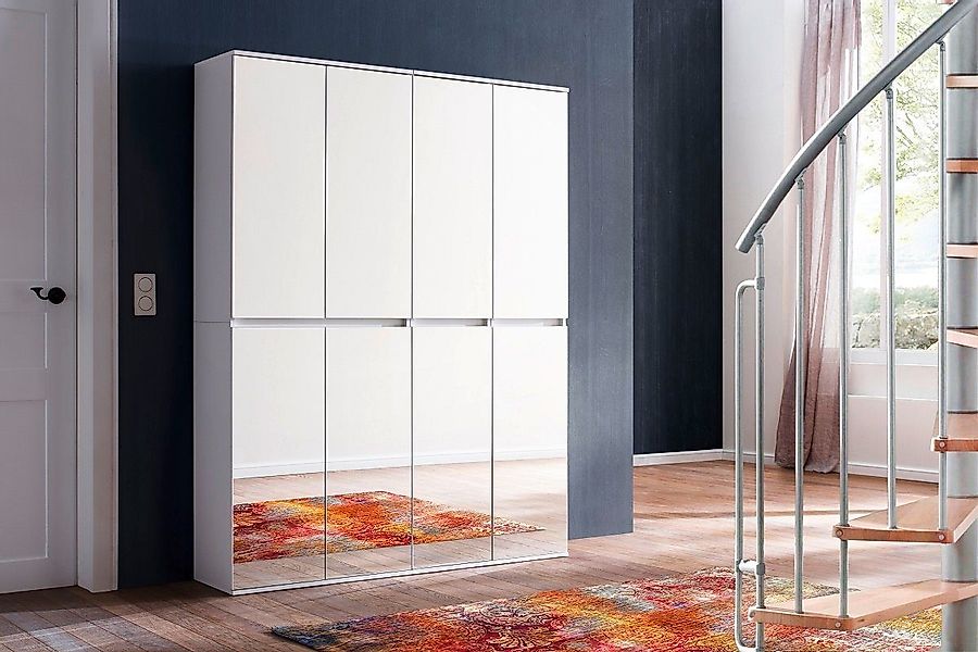trendteam Kleiderschrank Garderobenschrank Mirror, Kombination, weiß, günstig online kaufen