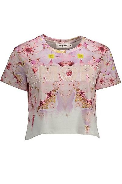 Desigual T-Shirt Damen Kurzarm-T-Shirt Rosa mit Stickerei und günstig online kaufen