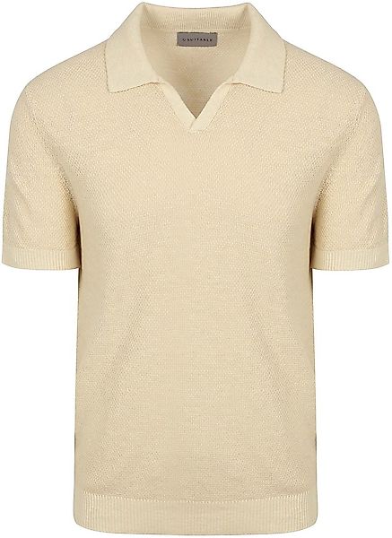 Suitable Poloshirt Riva Bean Linen Cotton Sand - Größe L günstig online kaufen