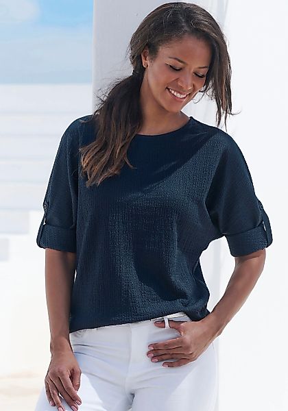 Vivance 2-in-1-Shirt "zum Krempeln", aus bügelfreier Crêpe-Qualität günstig online kaufen