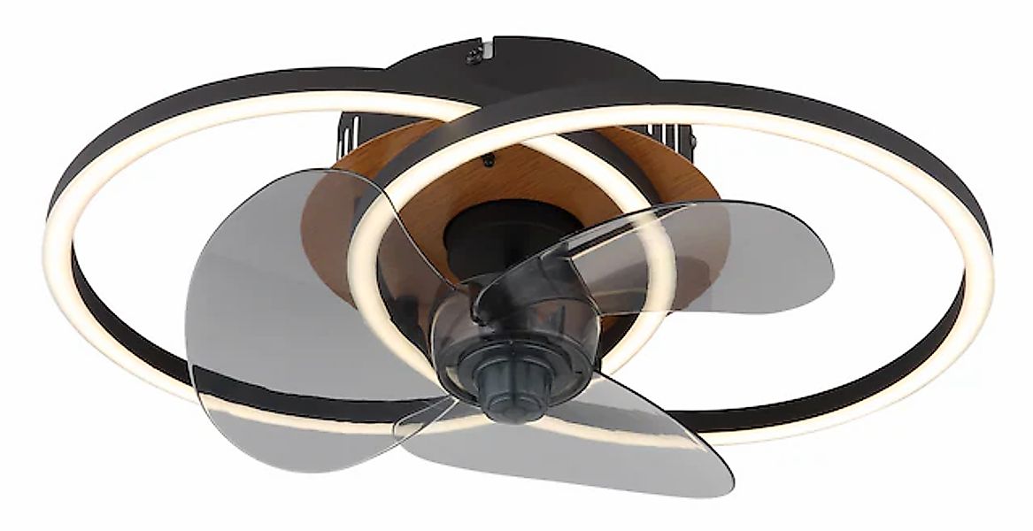 GLOBO LIGHTING Deckenleuchte »KAREN Deckenventilator Metall schwarz matt«, günstig online kaufen