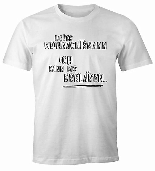 MoonWorks Print-Shirt Herren T-Shirt Weihnachten Lieber Weihnachtsmann Ich günstig online kaufen
