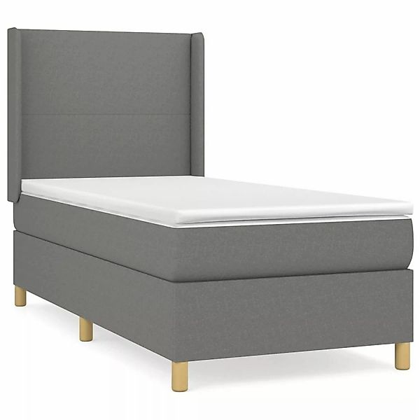 vidaXL Boxspringbett Boxspringbett mit Matratze Hellgrau 80x200 cm Stoff Be günstig online kaufen